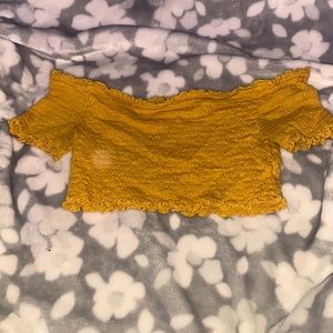 shoulder cut crop top